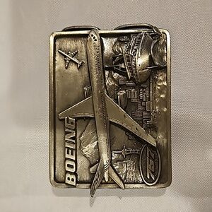 Vintage 1982 Boeing pewter belt buckle
